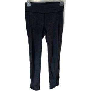 Free People Movement Heathered Gray Calf Cutouts Capri Leggings Xs